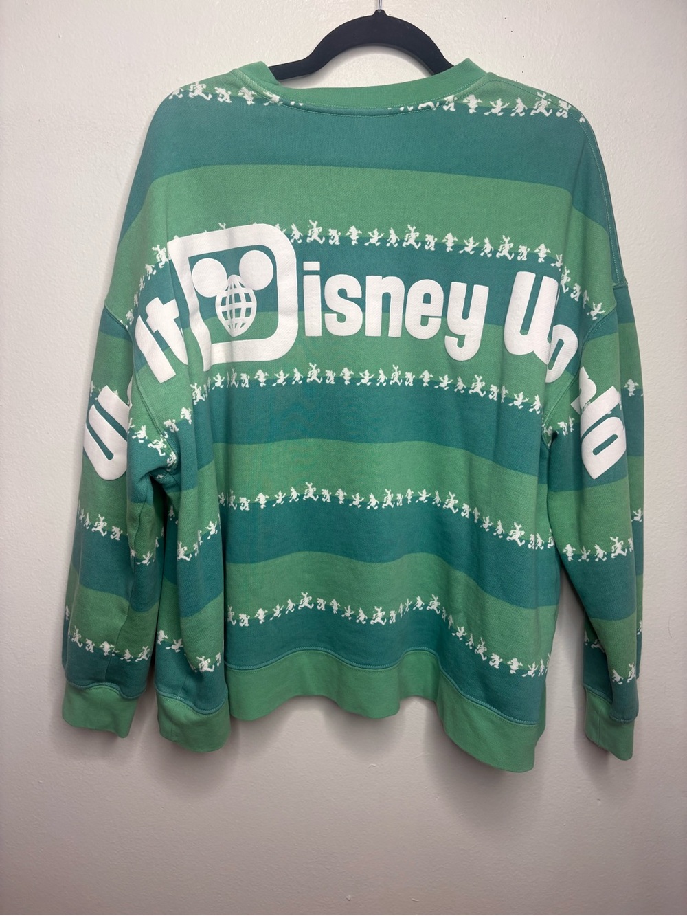 Disney Mickey & Friends Green Striped Pullover SweatShirt Size 1X - Picture 5 of 5